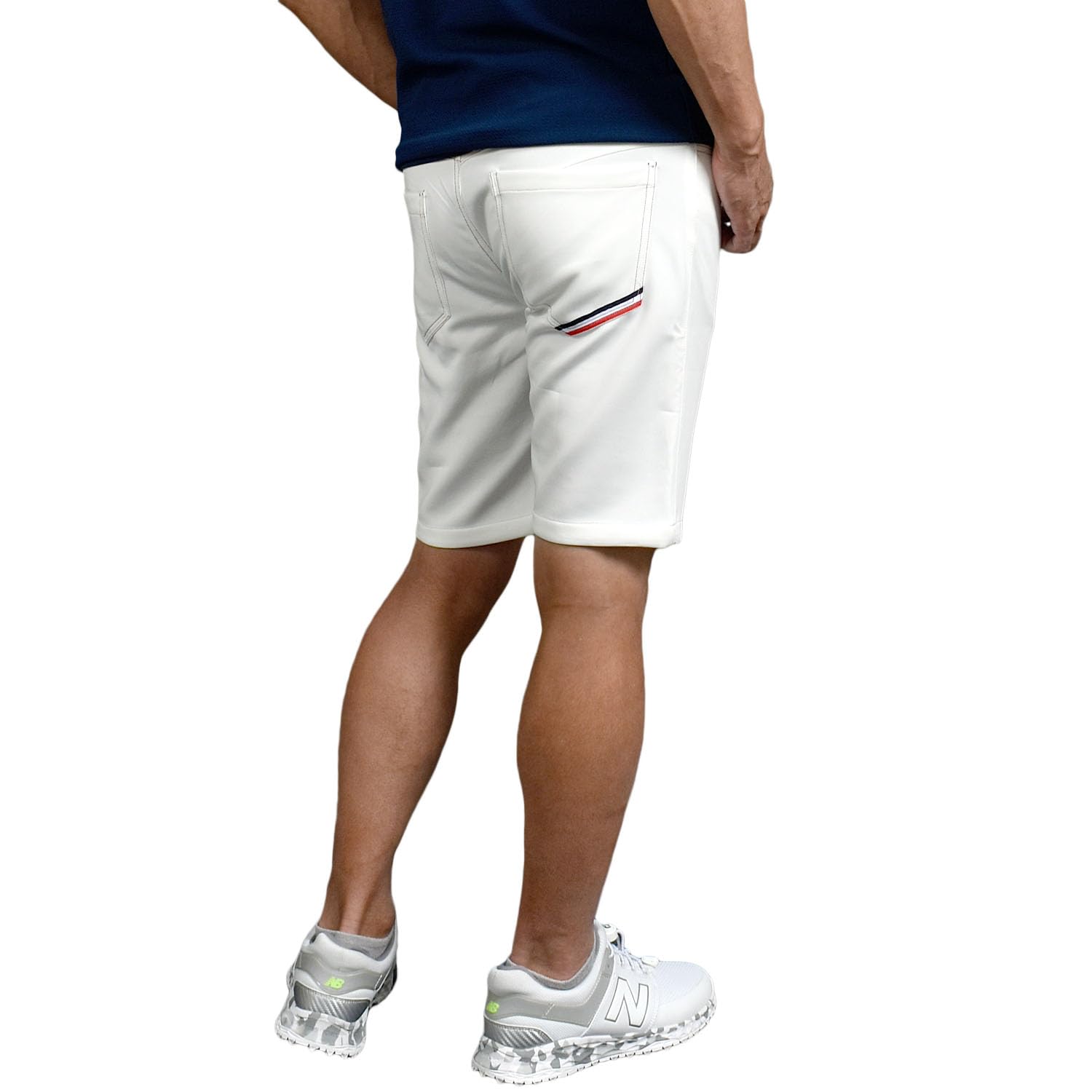 ウエサコゴルフショートパンツ MUスポーツ ミエコ ウエサコ ロゴテープ付きショーツパンツ